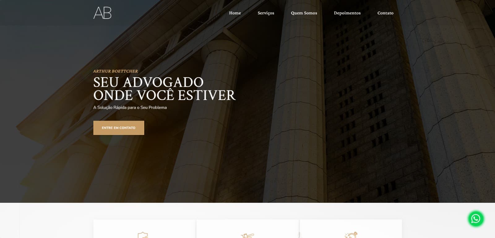 Site profissional para advogado — Arthur Boettcher