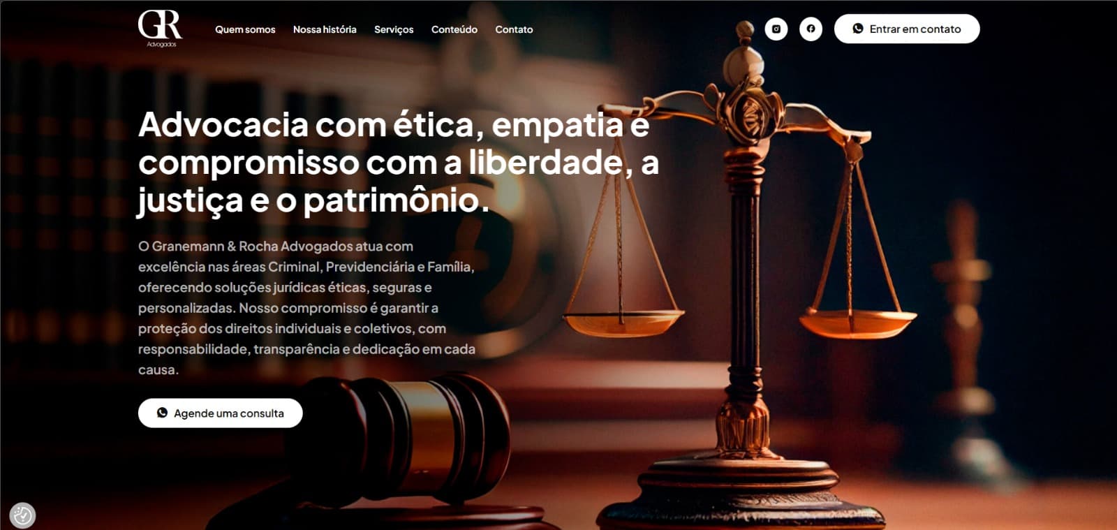 Site profissional para advogado — Granemann & Rocha