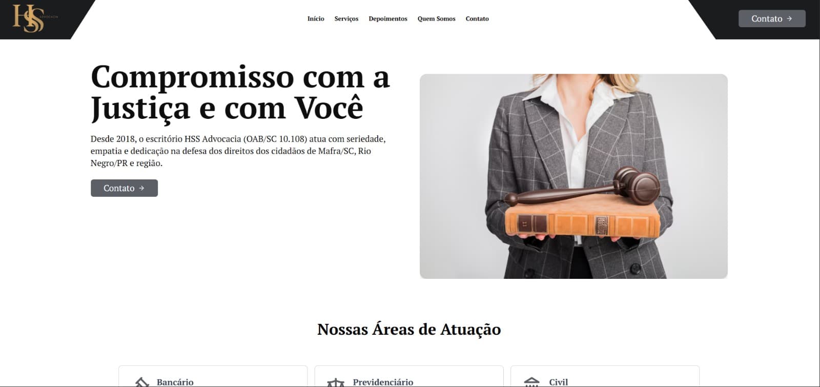 Site profissional para advogado — HSS Advogados